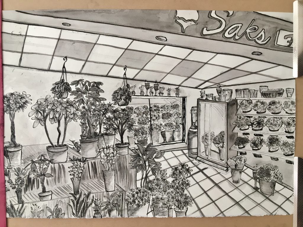 artwork of a flower shop