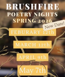 Hi all! This is an officially announcement that we are changing the date of our last poetry night to May 7th so it doesn’t conflict with graduation

Tell your friends and come take a break from finals to join us for a night of poetry! We will be at our usual location and we will also have donuts!

——

WHEN: May 4th from 5-7

WHERE: The Honors College Lounge @ the following address:
Continuing Education Bldg, 1041 N Virginia St, Reno, NV 89503
(2ND FLOOR)

WHAT: Brushfire Poetry Nights are a monthly open mic event, with both acoustic music and spoken form! Anyone is free to come and present or just sit in and listen. There is no sign up needed beforehand, just come drop by!